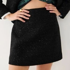 J. Crew Tweed Black Mini Skirt (Natasha) NWT